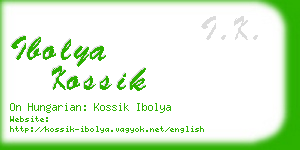 ibolya kossik business card